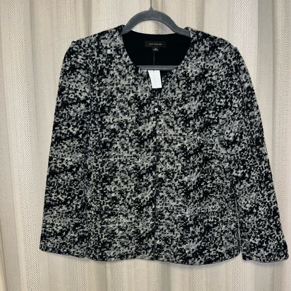 Ann Taylor Black and Gray Textured Blazer - Picture 1 of 3